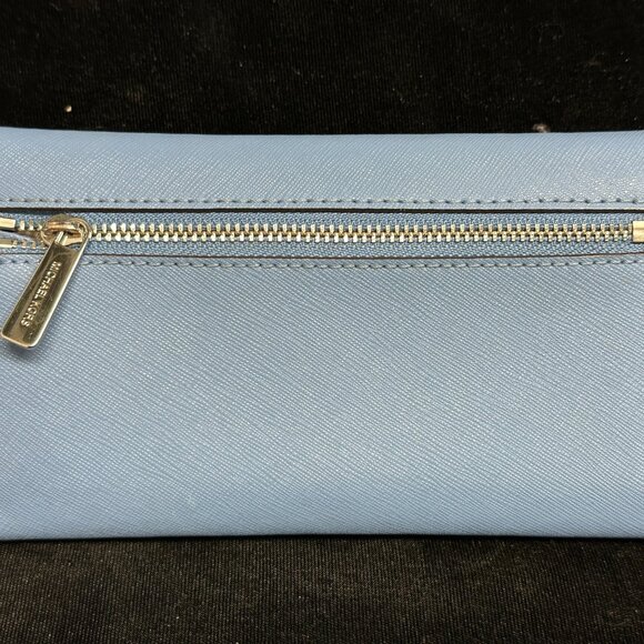 Michael Kors Blue Leather Flap Wallet - Picture 2 of 4